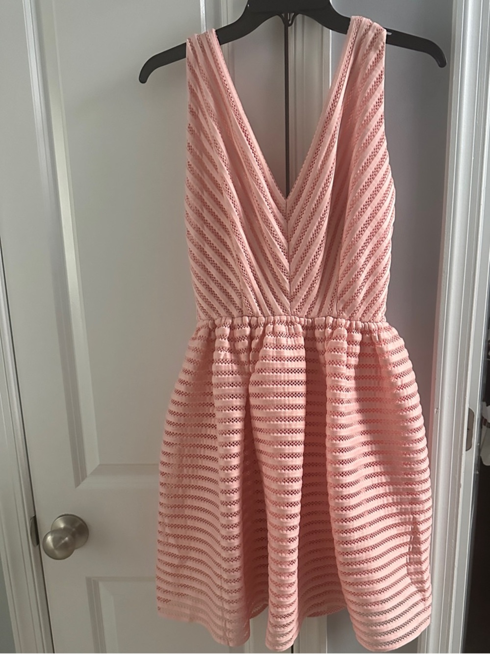 Bar III Pink Textured V-Neck Mini Dress